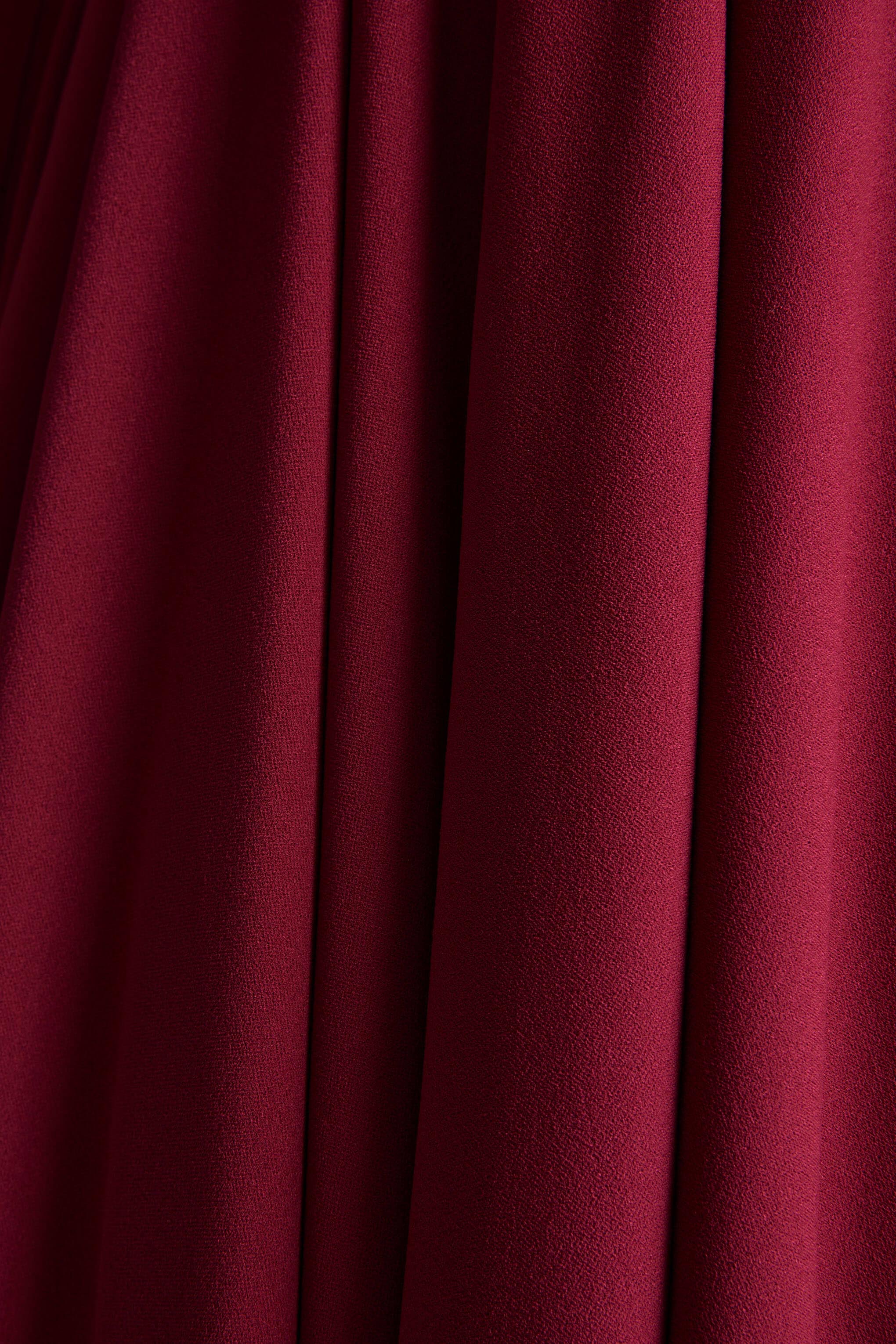 Alison | Burgunderfarbenes Midikleid mit eckigem Ausschnitt und A-Linien-Schnitt - Image 6