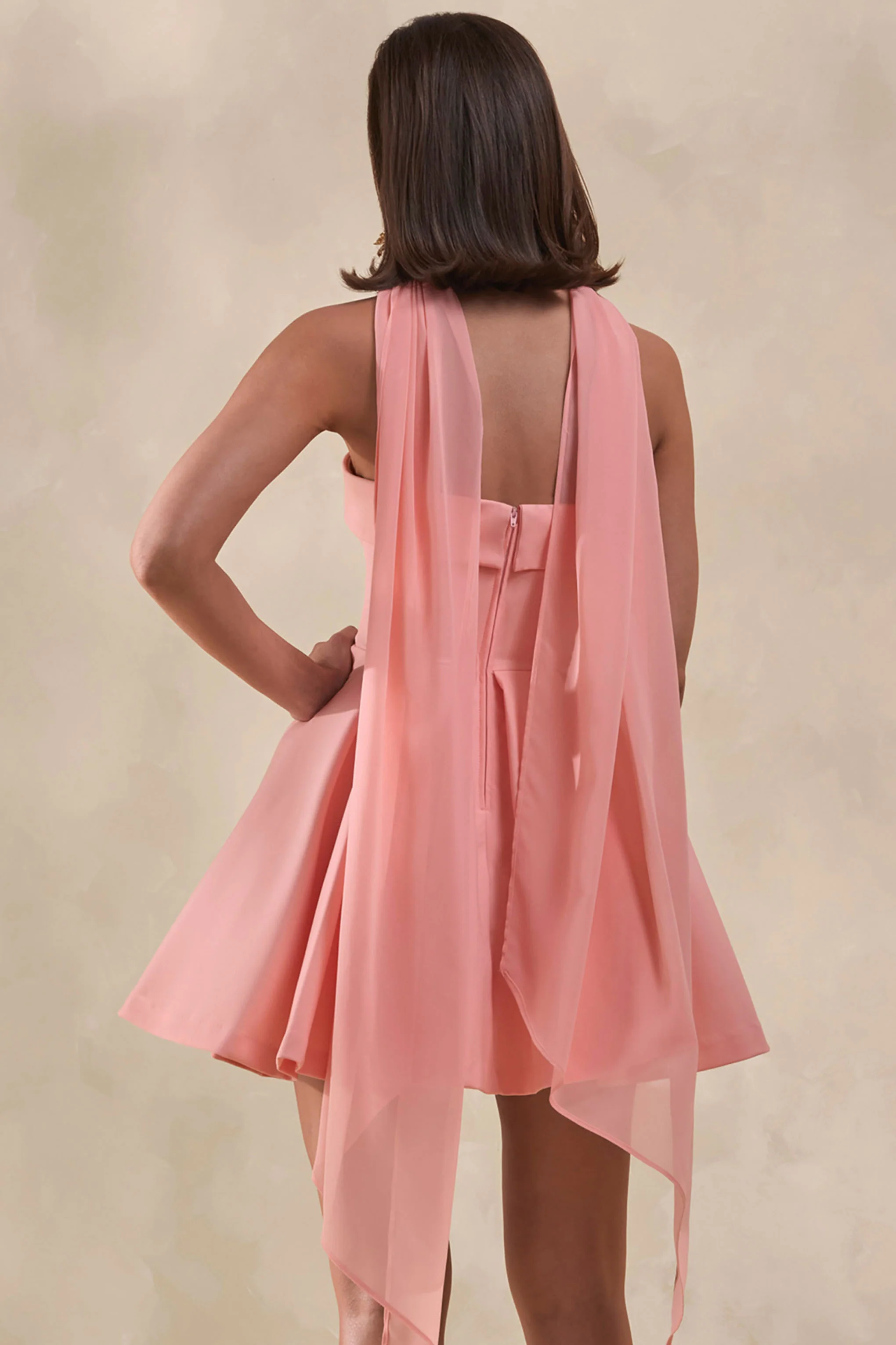 Bruna | Hellrosa Chiffon-Schal - Image 2