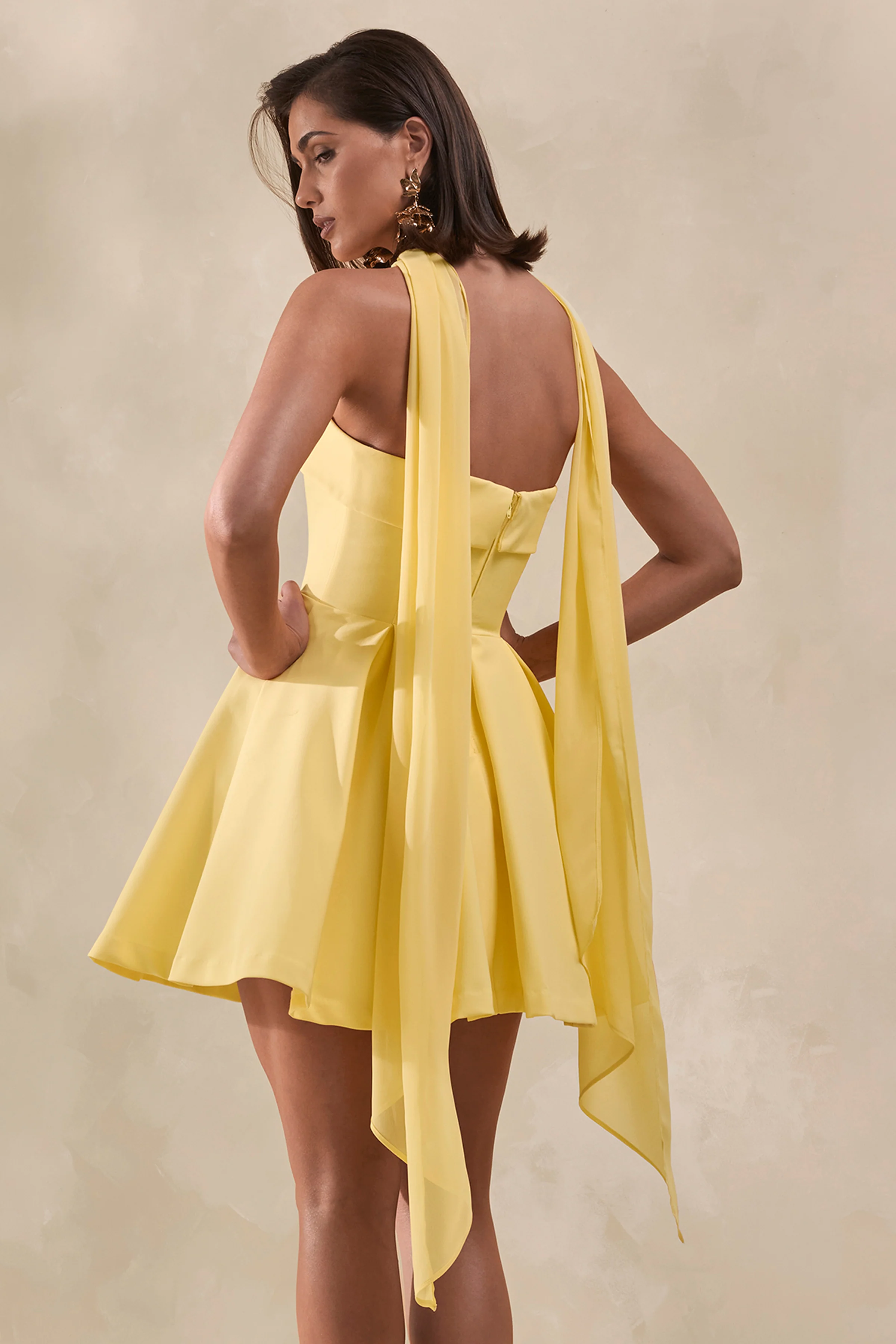 Bruna | Zitronengelber Chiffon-Schal