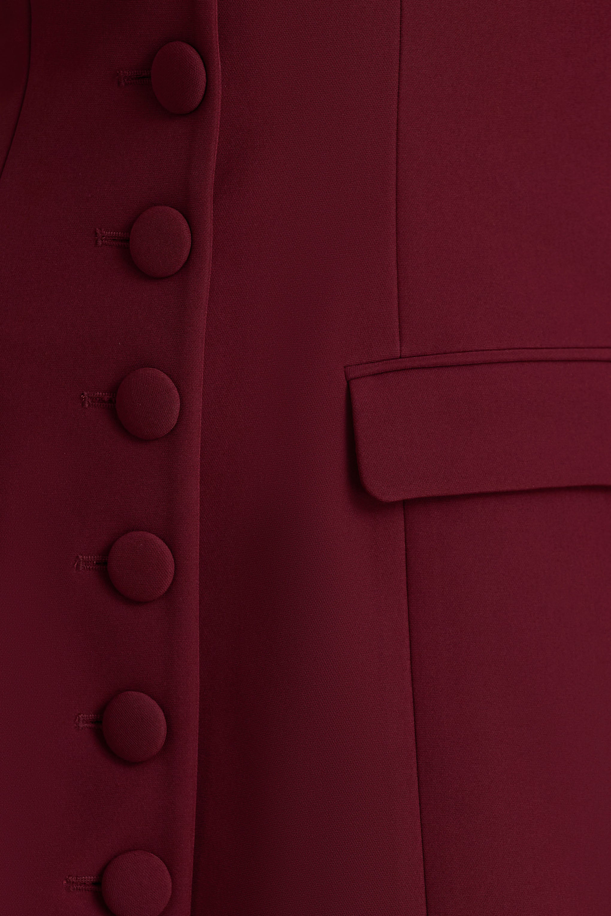 Carmen | Burgunderfarbenes tailliertes Minikleid mit Sweetheart-Ausschnitt - Image 6