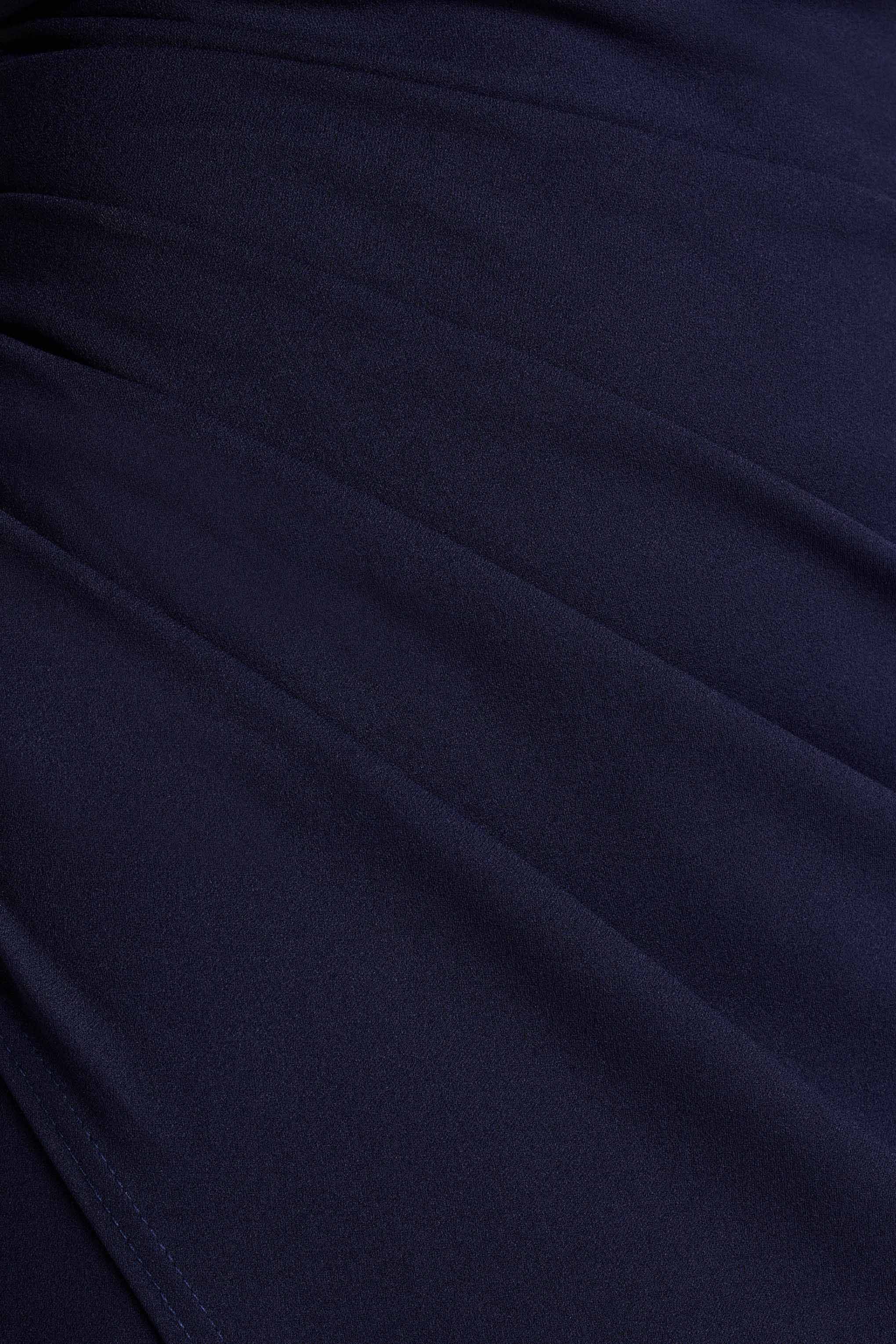 Eva | Marineblau Bardot-Maxikleid mit Schleifendetail und Beinschlitz - Image 6