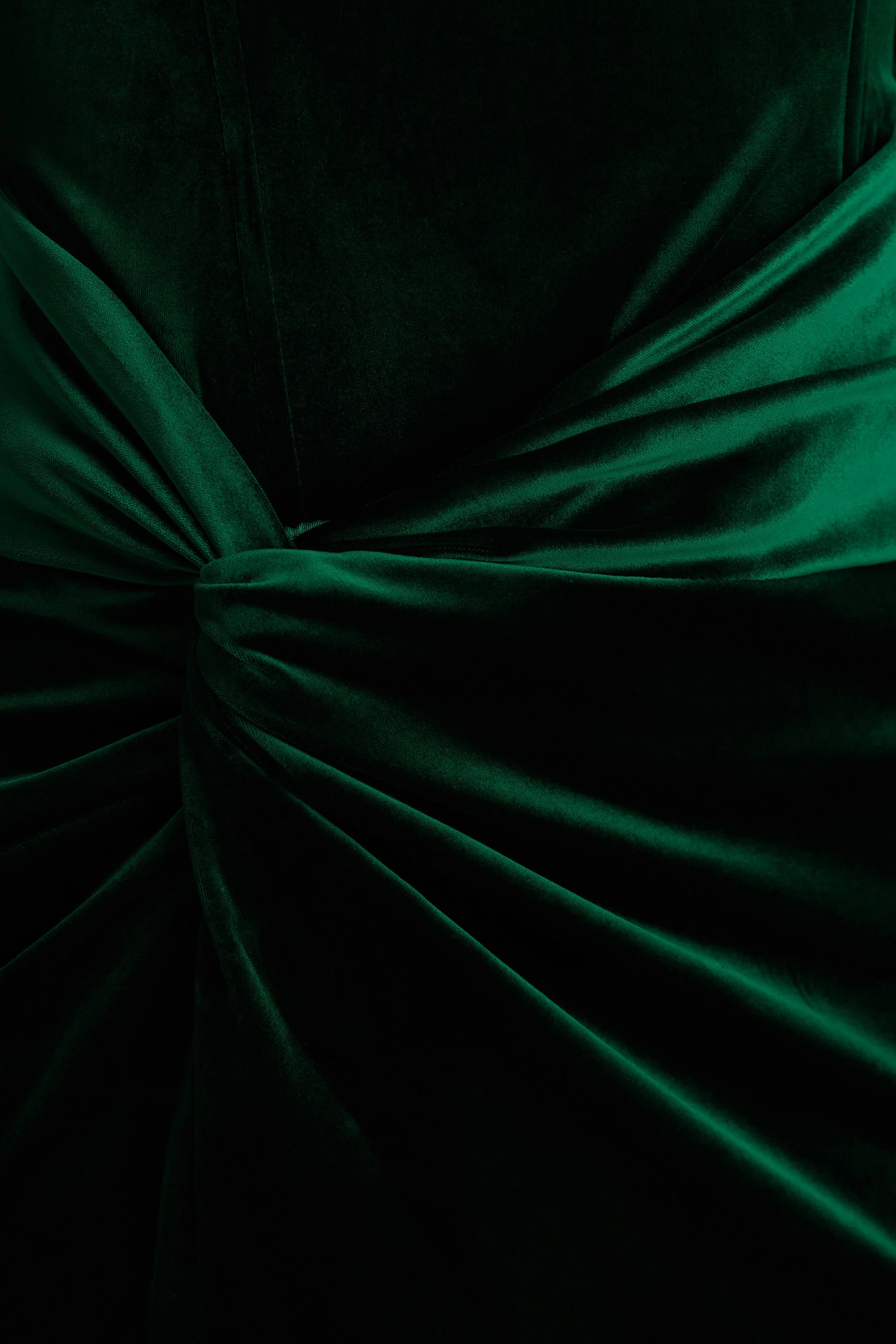 Fay | Flaschengrünes Samtkleid im Korsett-Stil mit Knoten, Maxi-Länge. - Image 6