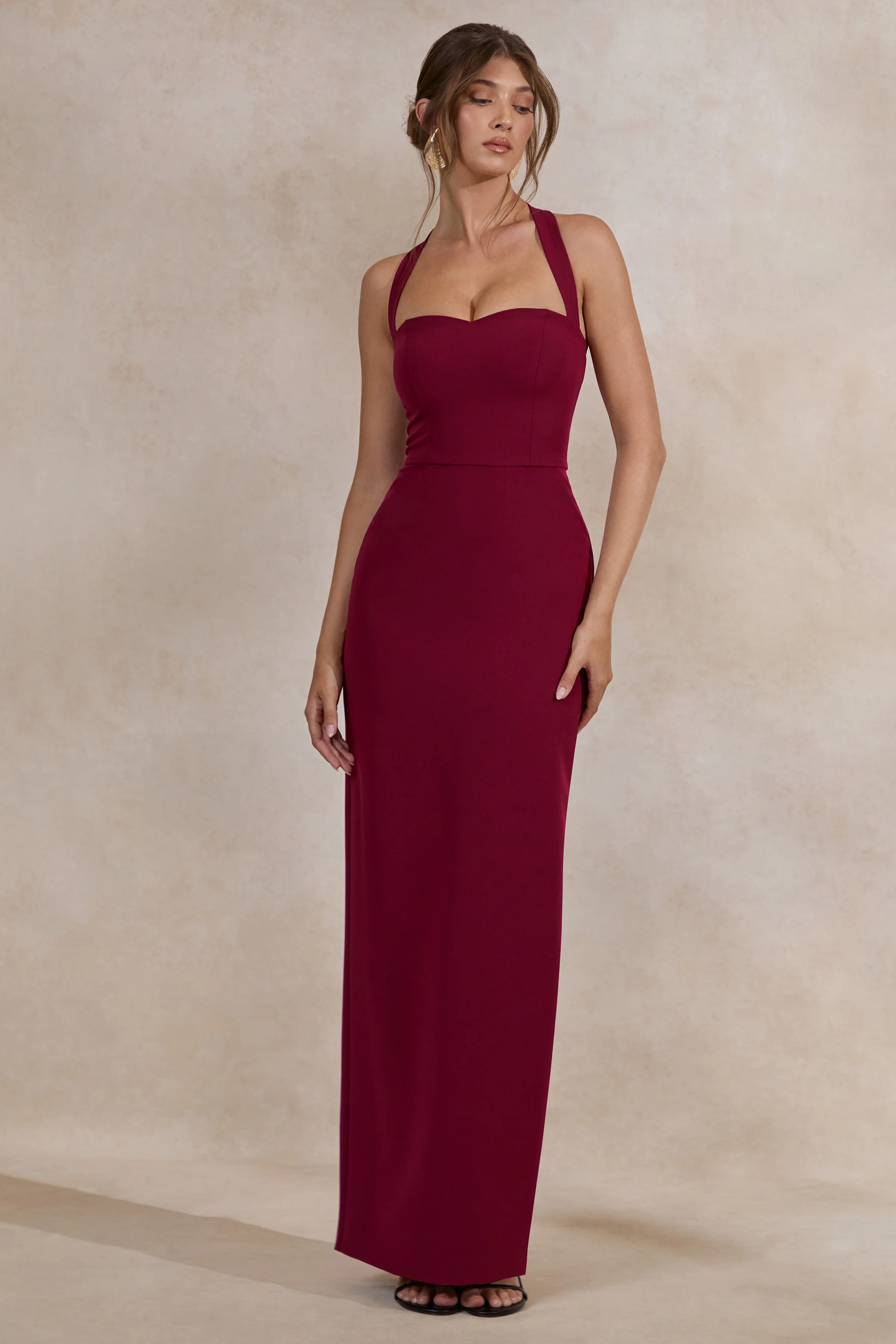 Heloira | Burgunderrotes Maxikleid mit Sweetheart-Ausschnitt - Image 6