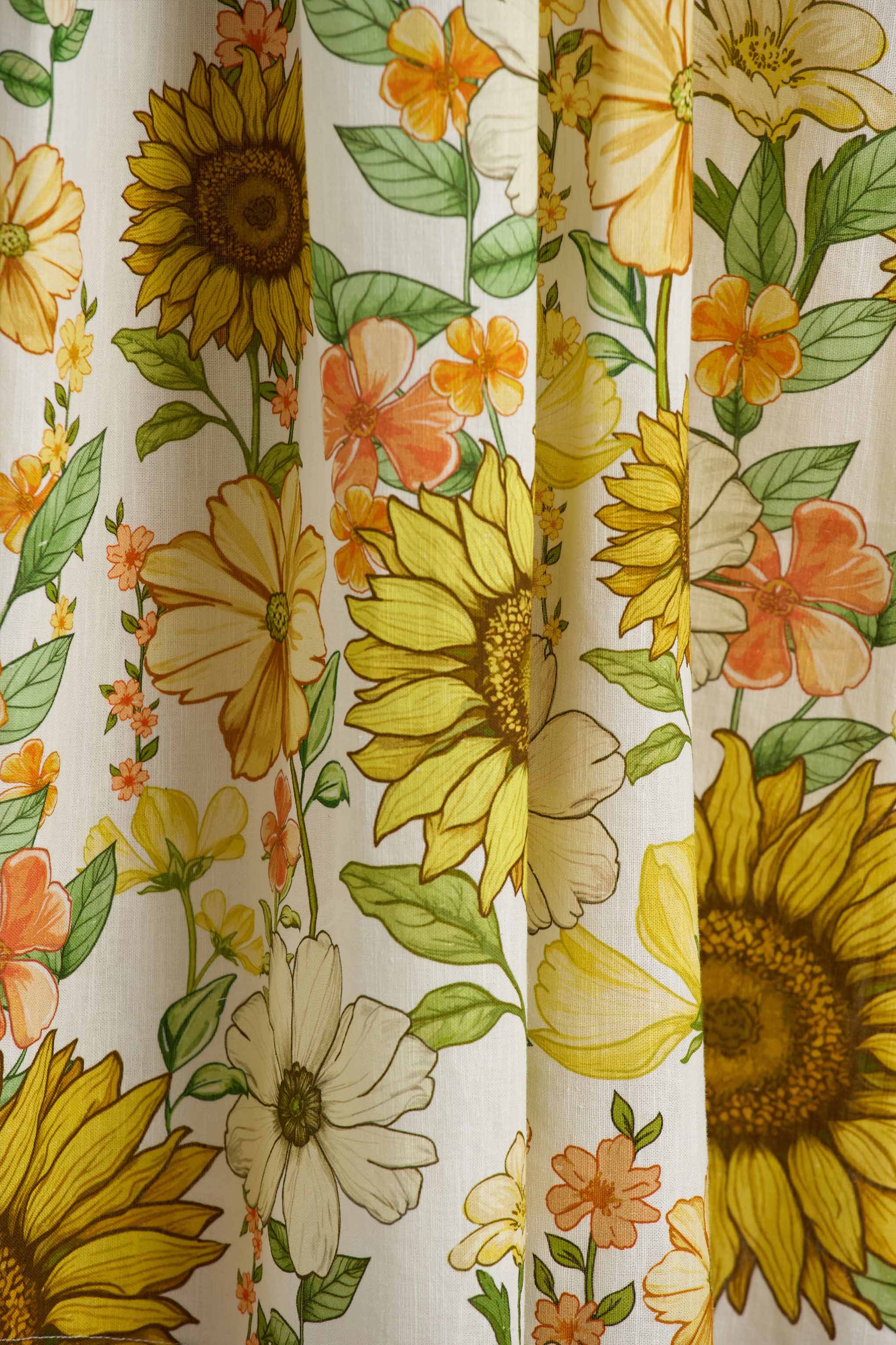 Ivory | Sonnenblumen-bedrucktes Bandeau High-Low Midikleid - Image 6