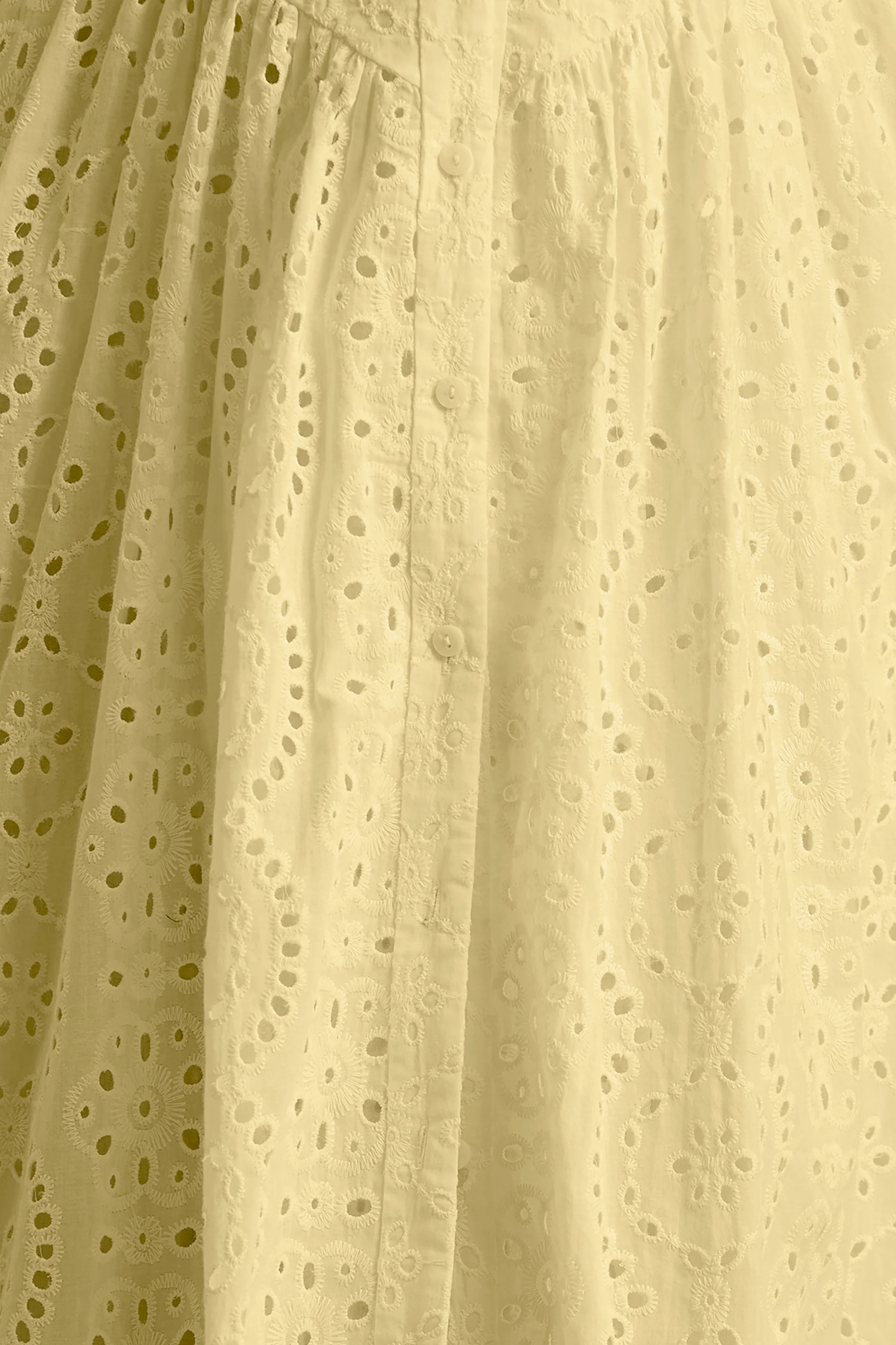 Jezebel | Gelbes Midikleid aus Spitze mit tiefem V-Ausschnitt und Kragen - Image 7
