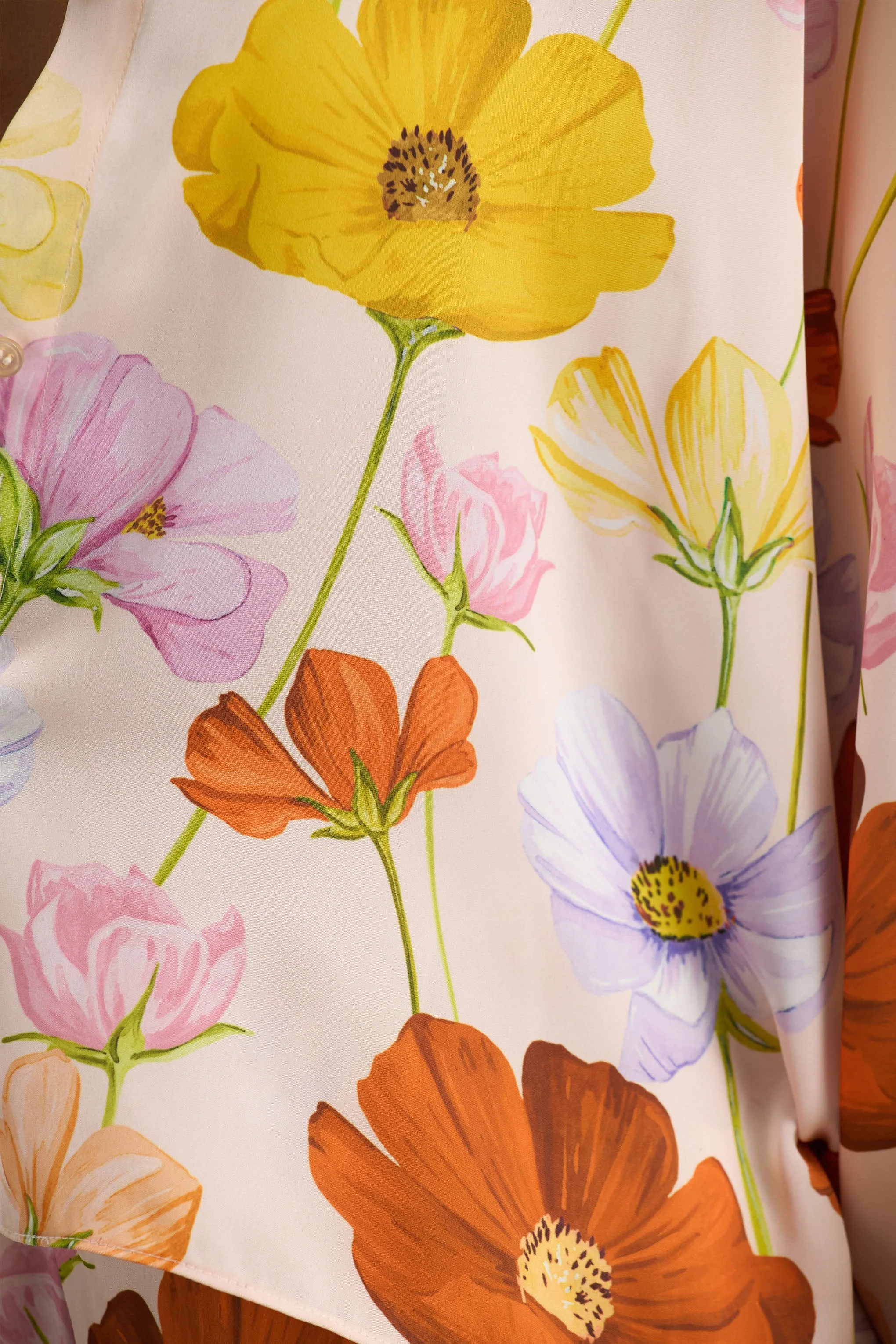 Lolite | Hemd mit leuchtendem Blumenmuster, tiefem Ausschnitt und langen Ärmeln - Image 7