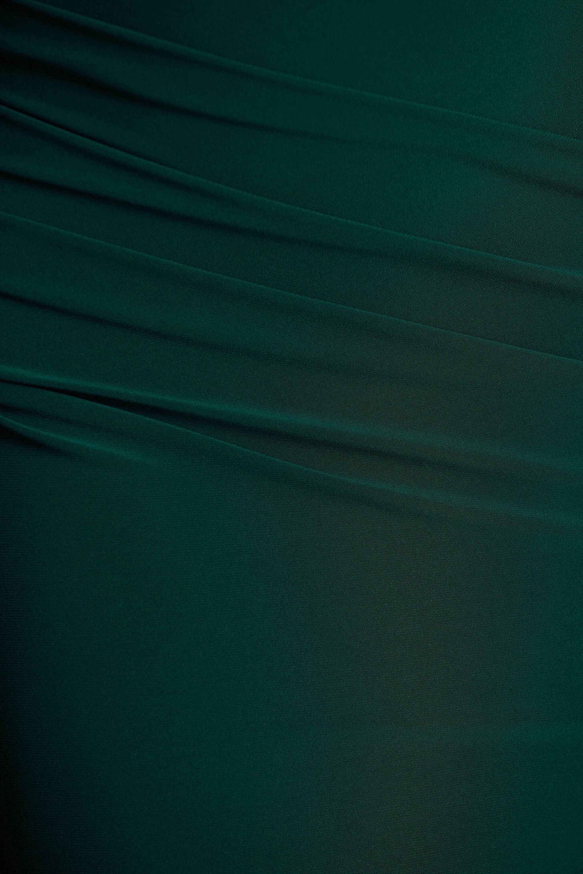 Magdelena | Flaschengrünes asymmetrisches Cape-Maxikleid - Image 6