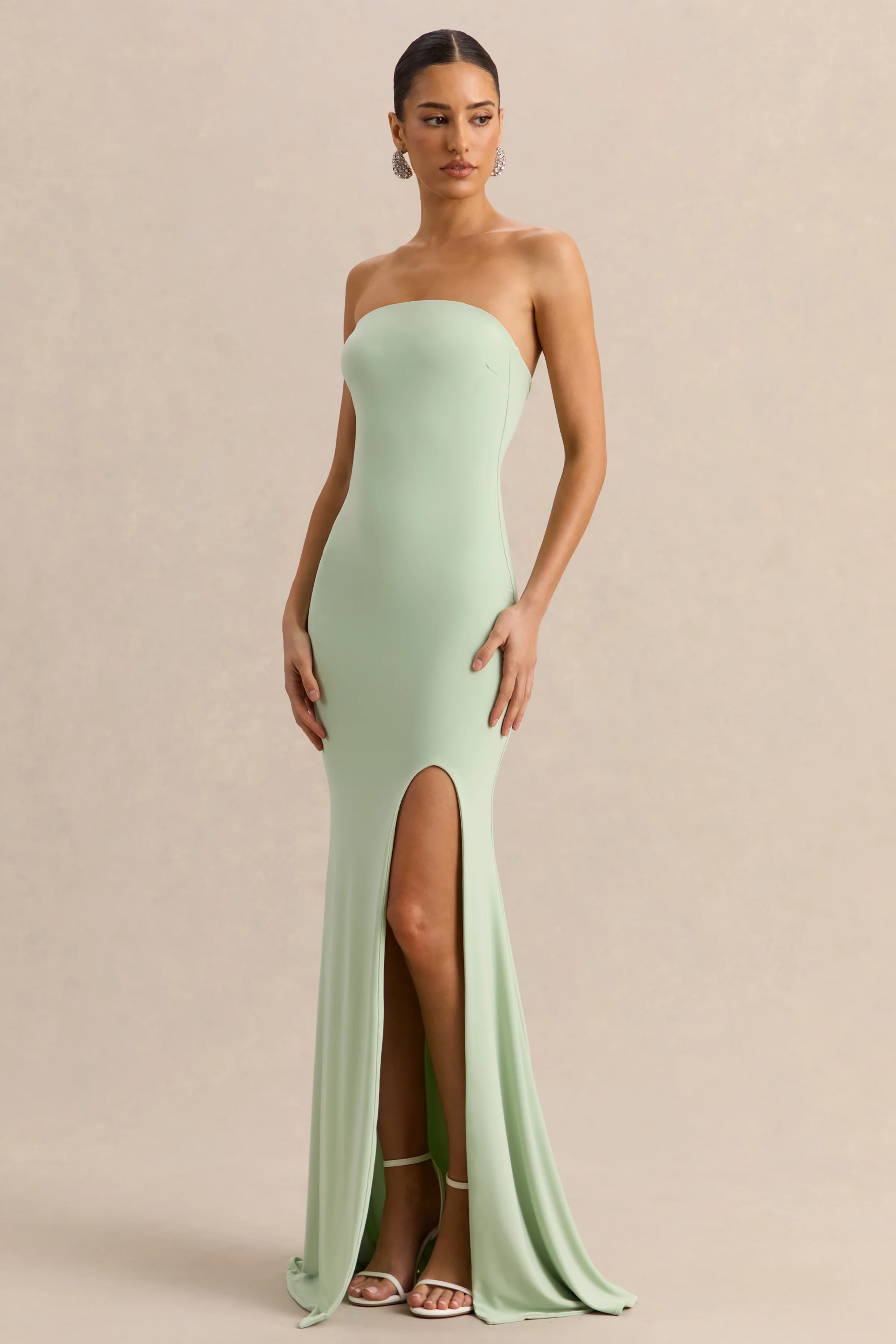 Melva | Minzgrünes Bandeau Maxikleid - Image 5