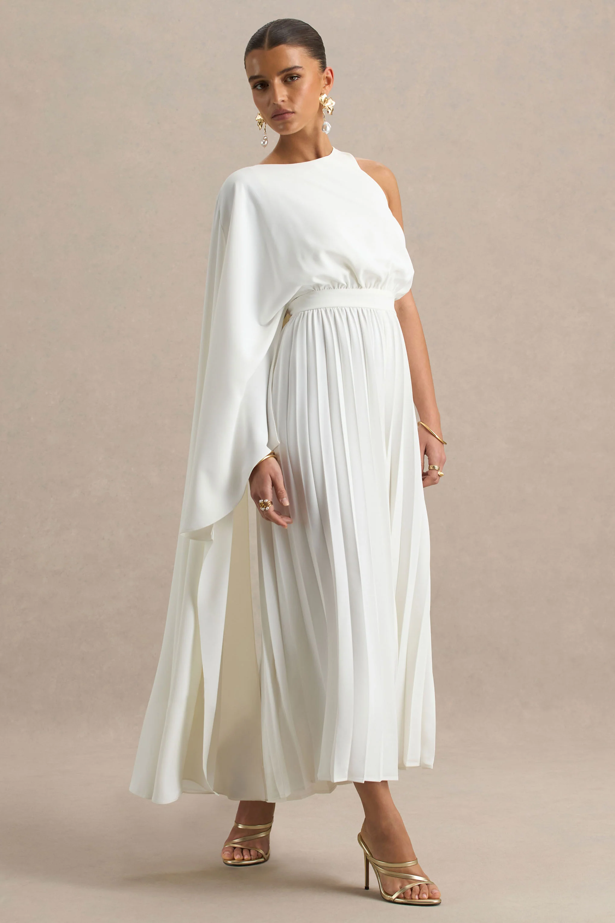 Paradise | Weißer Jumpsuit mit Cape-Ärmeln - Image 5