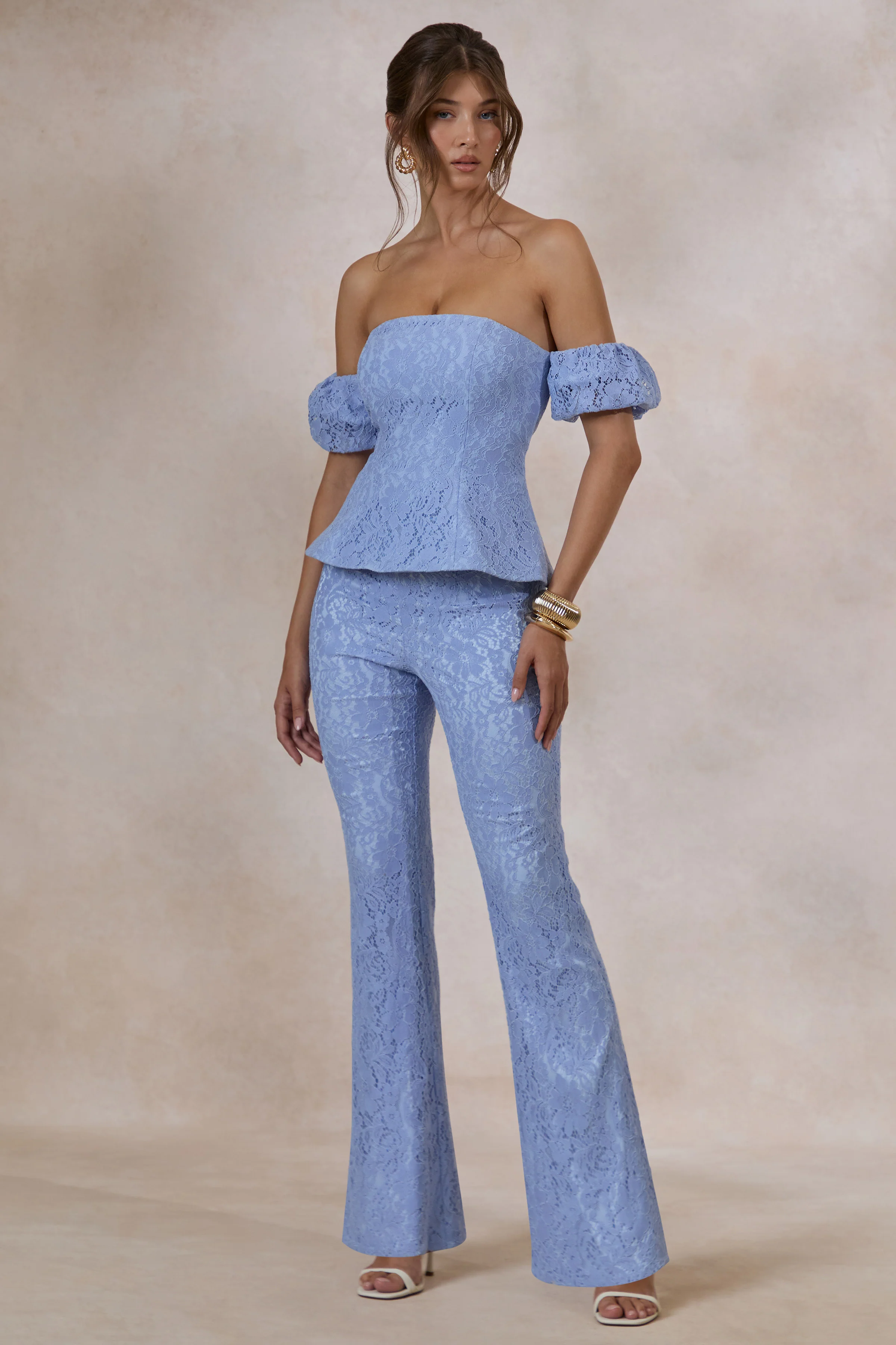Tessara | Puderblaue Hose aus Spitze mit geradem Bein - Image 6