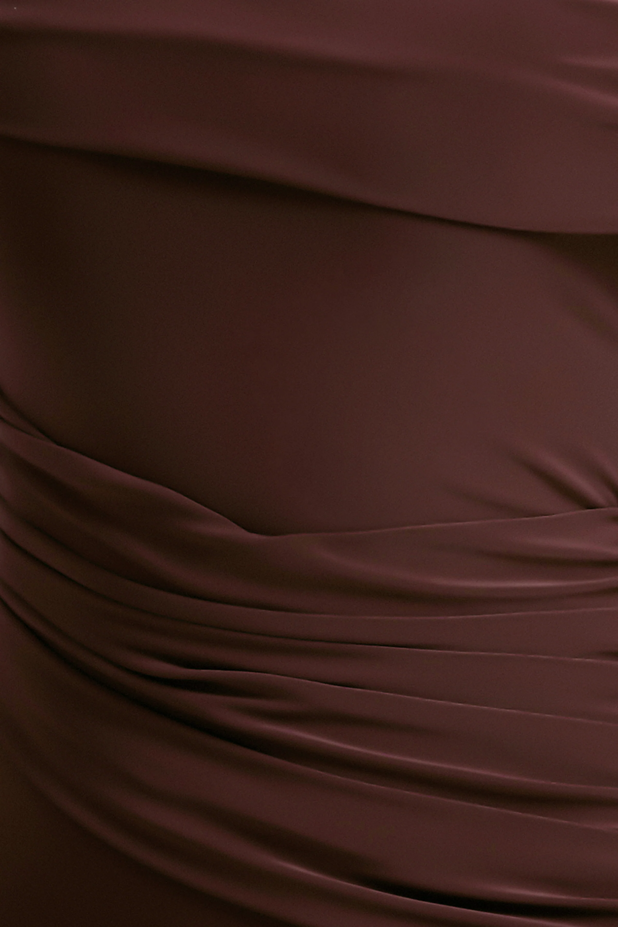 Valina | Braunes asymmetrisches Maxikleid mit Raffung und Drapierung - Image 7